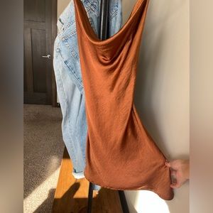 Motel Rocks Copper Cowl Neck Mini Dress